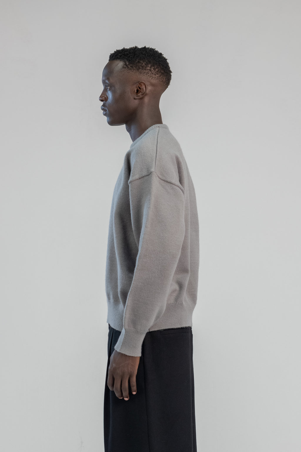 Grey Soft wool relaxed fit sweater