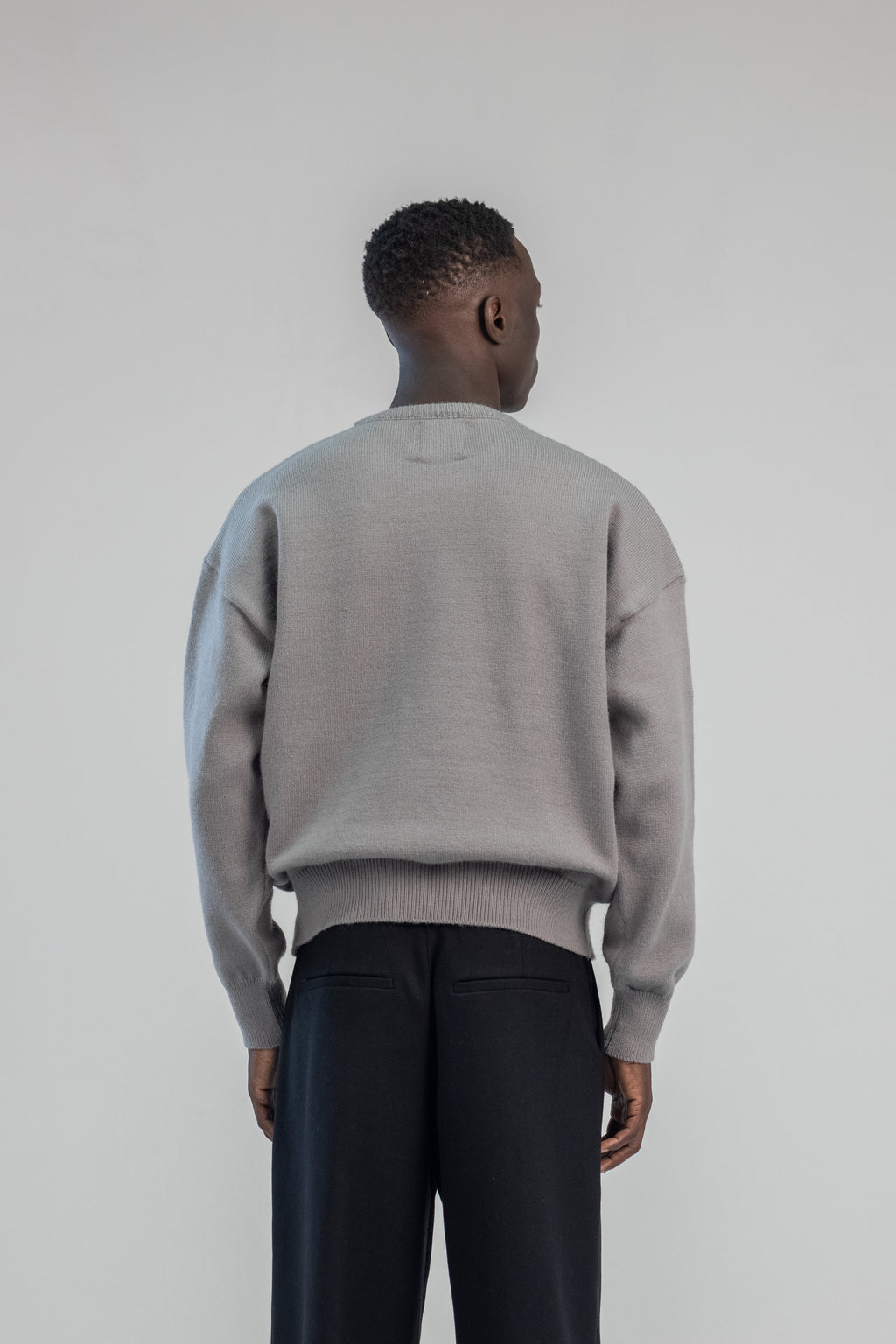 Grey Soft wool relaxed fit sweater