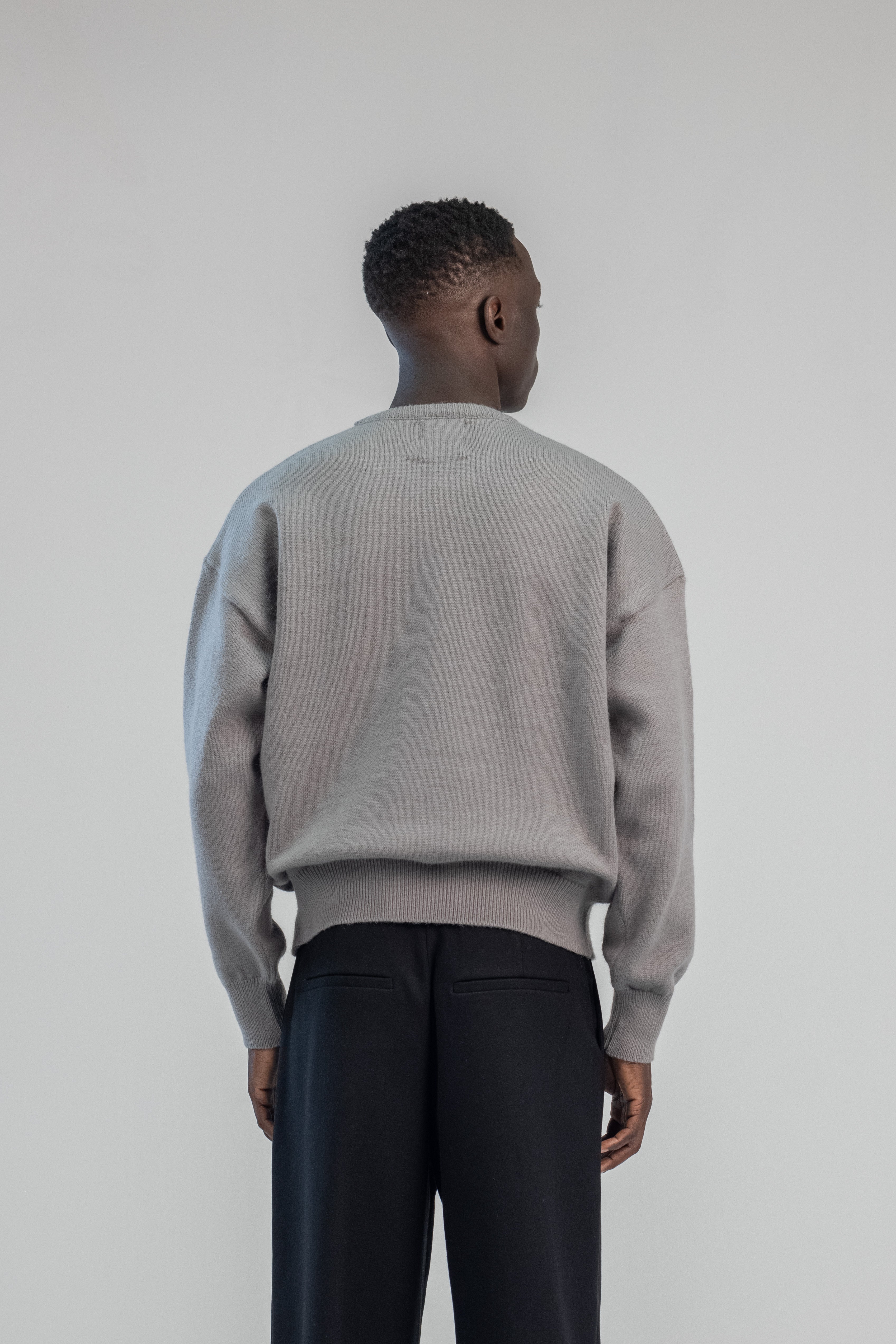 Grey Soft wool relaxed fit sweater