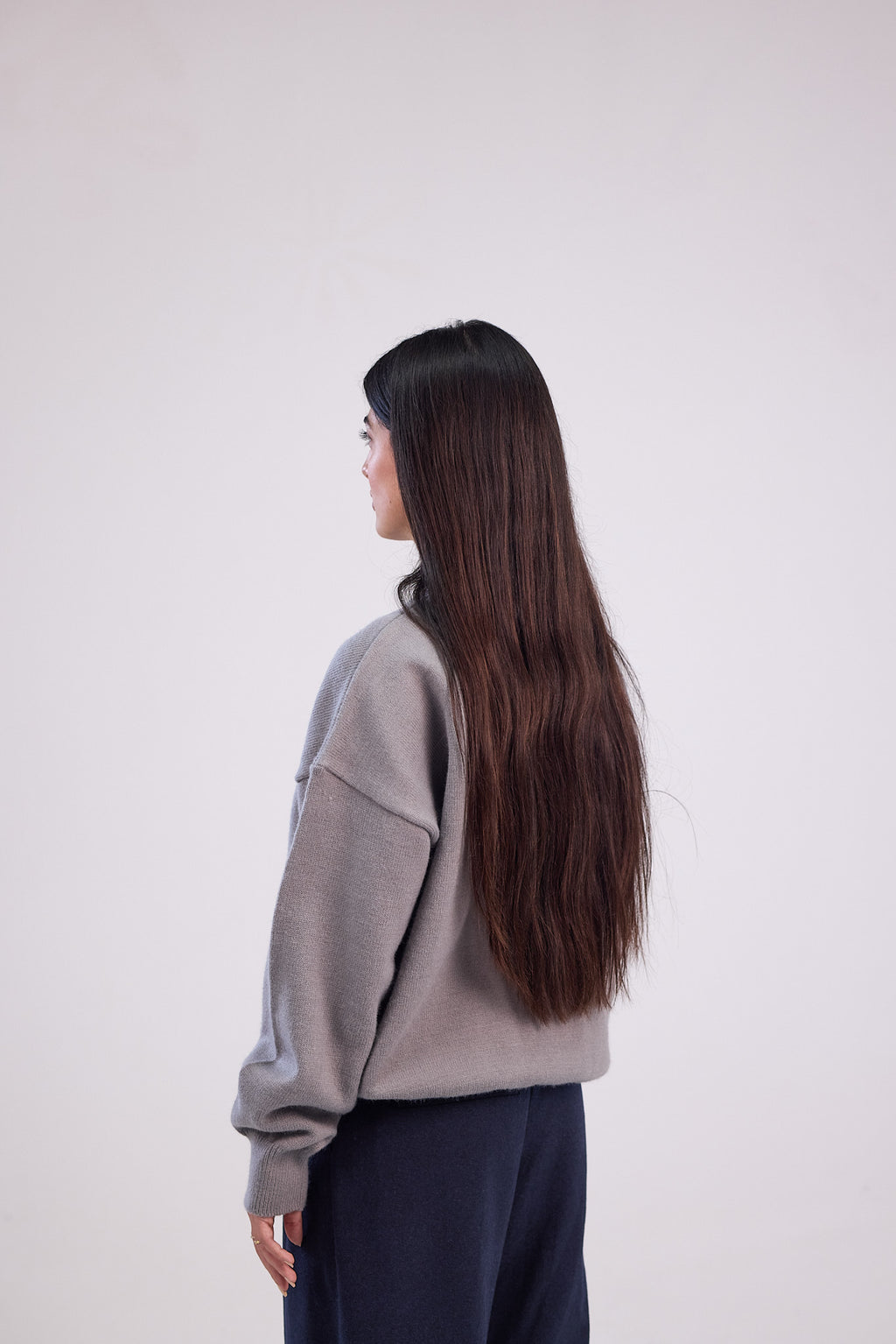 Grey Soft wool relaxed fit sweater