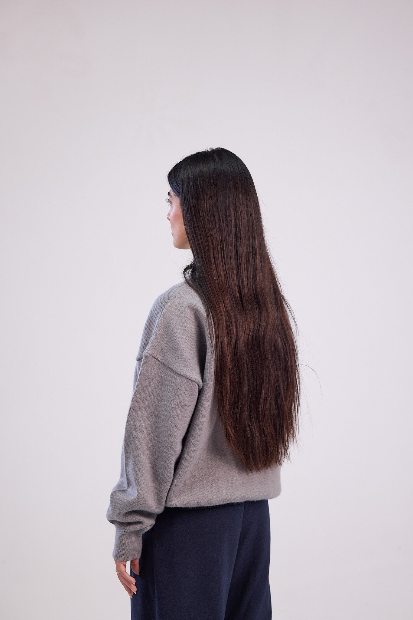 Grey Soft wool relaxed fit sweater