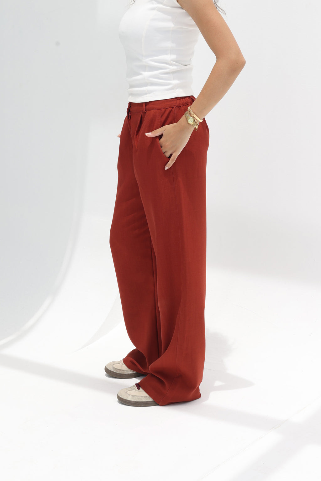 Rustic women relaxed fit linen pants
