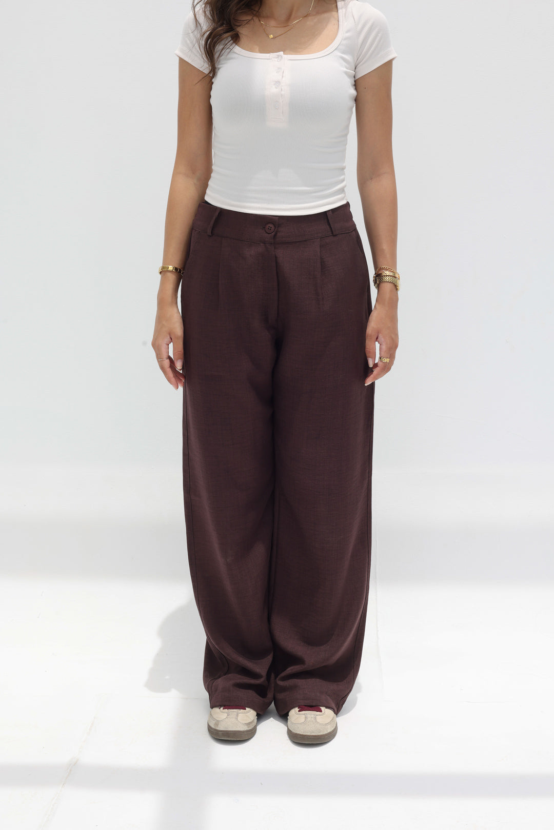 Women relaxed fit linen pants