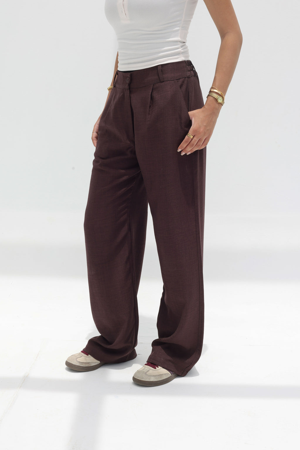 Women relaxed fit linen pants