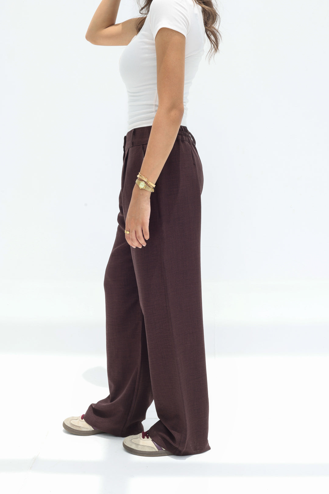 Women relaxed fit linen pants