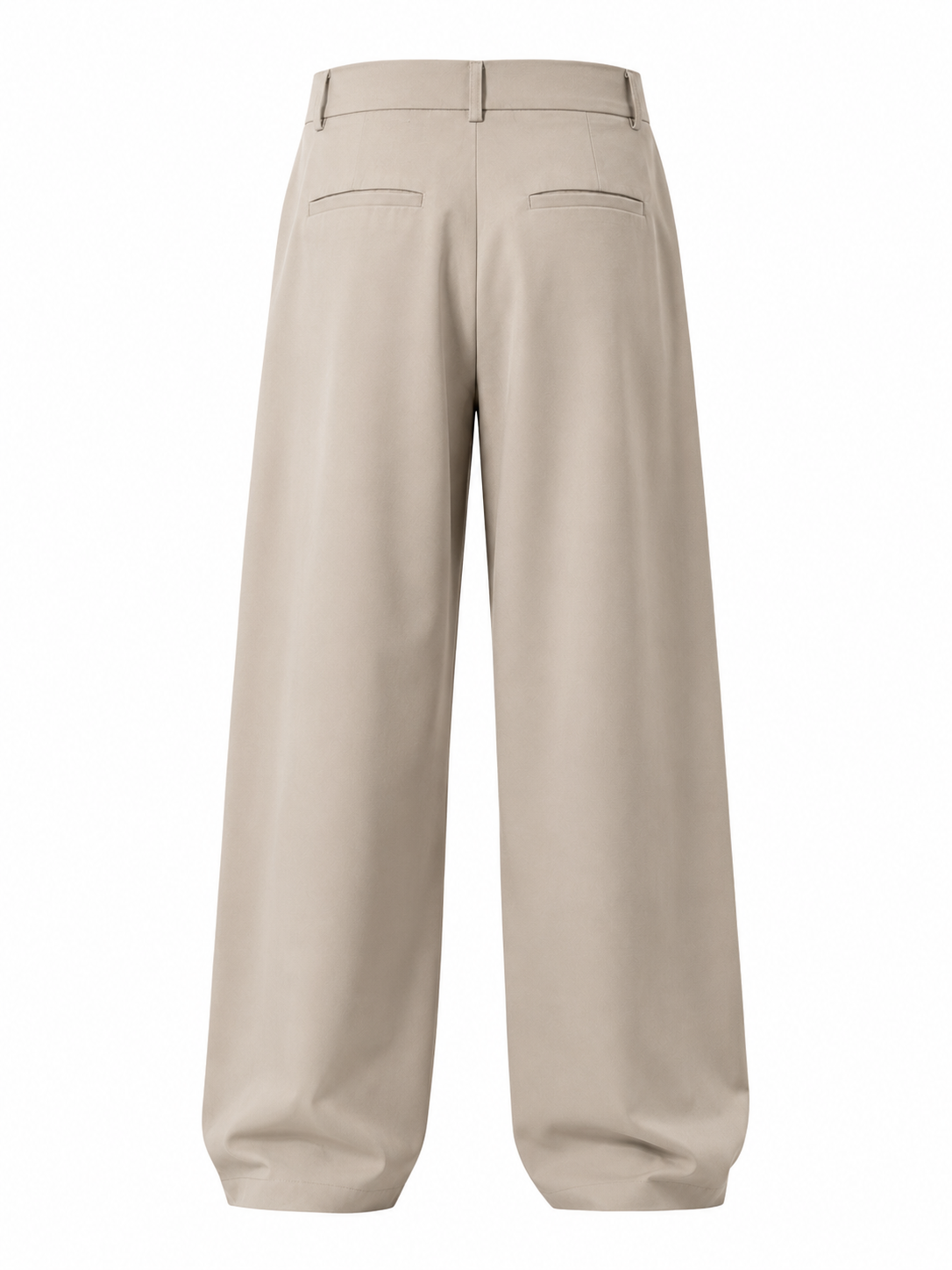 Beige pleated wide leg pants