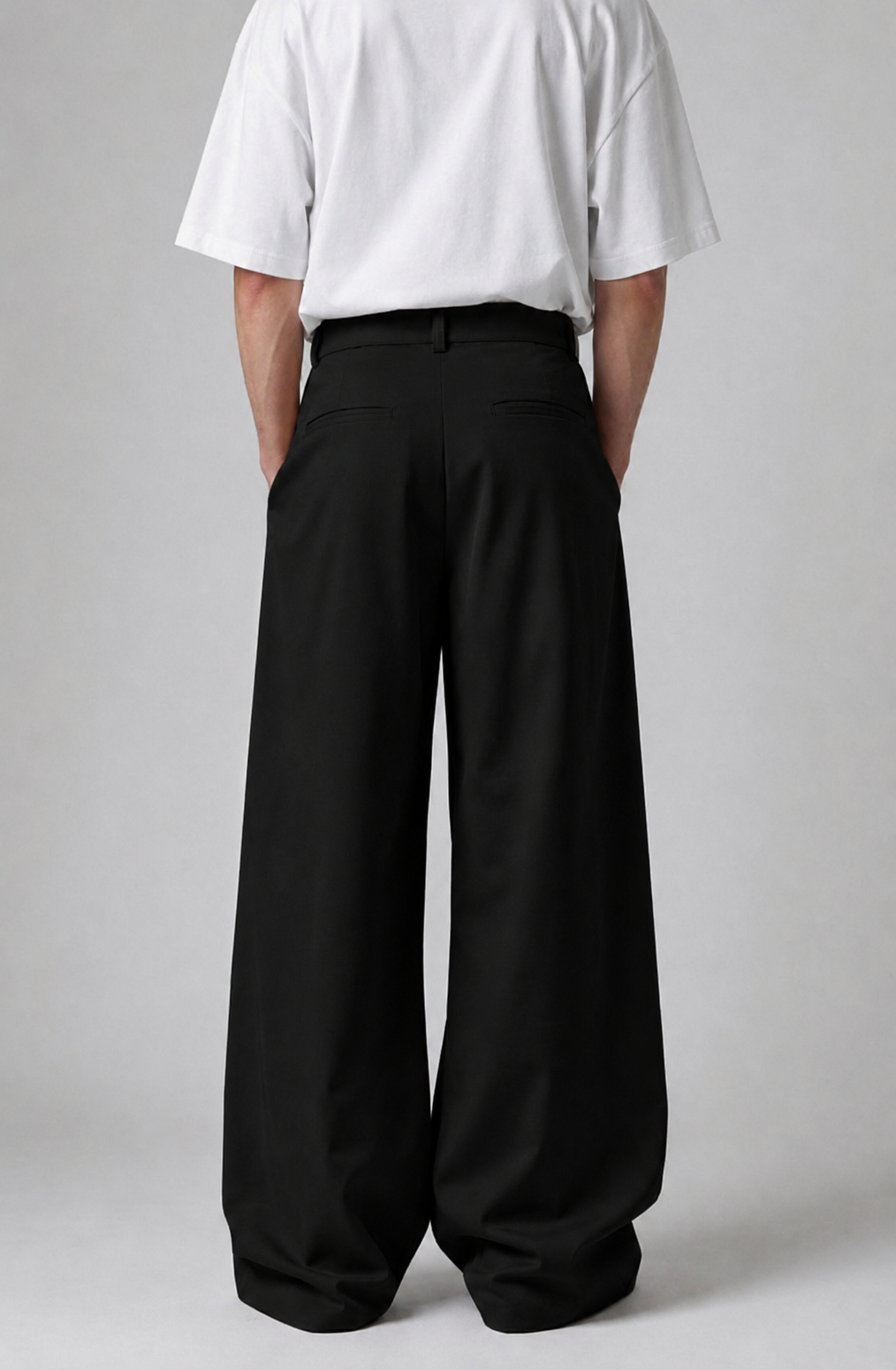 Black pleated wide leg pants