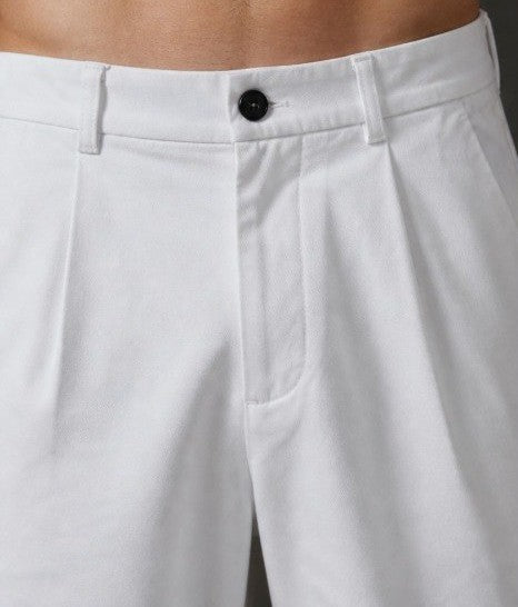 Off white pleated wide leg pants